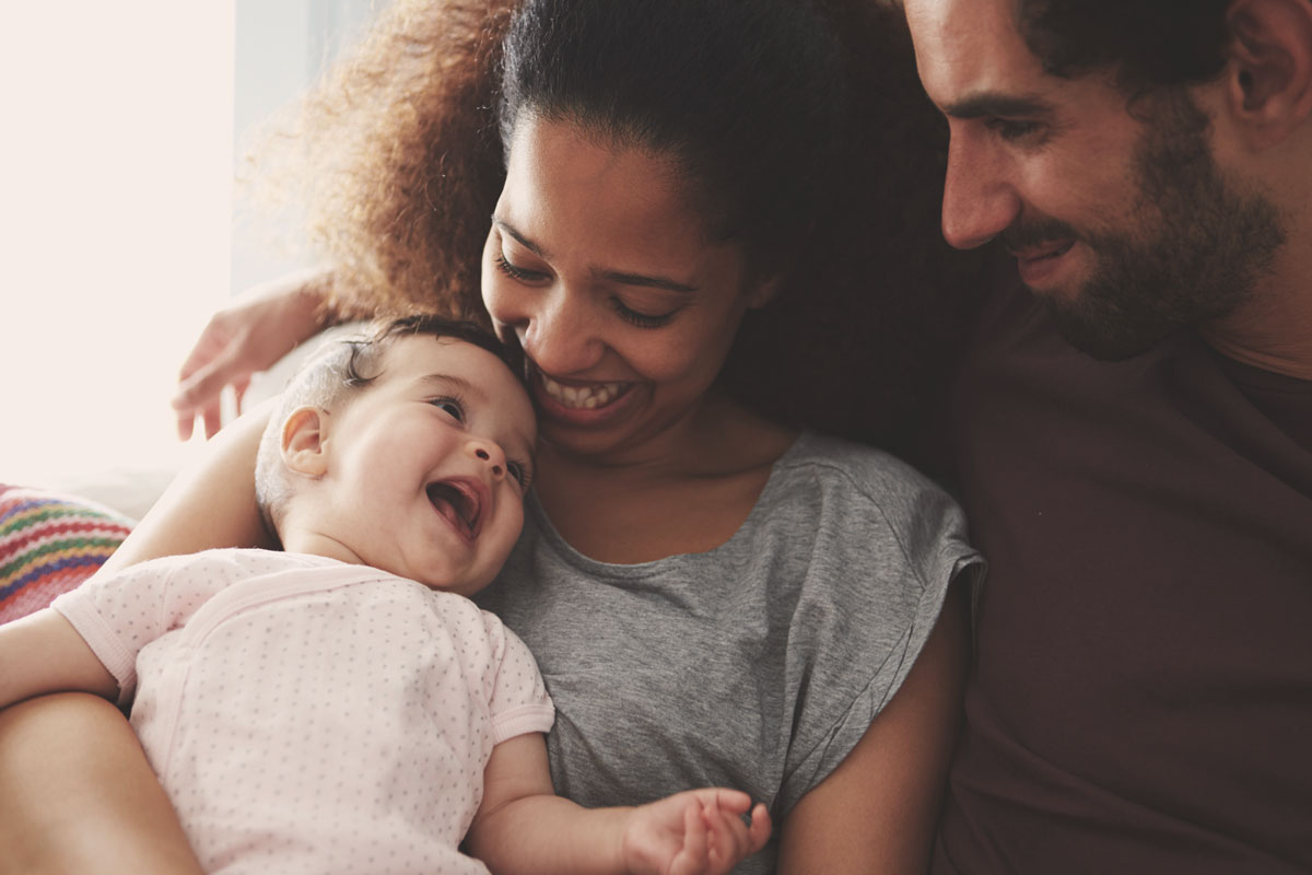 Mom and dad with new baby